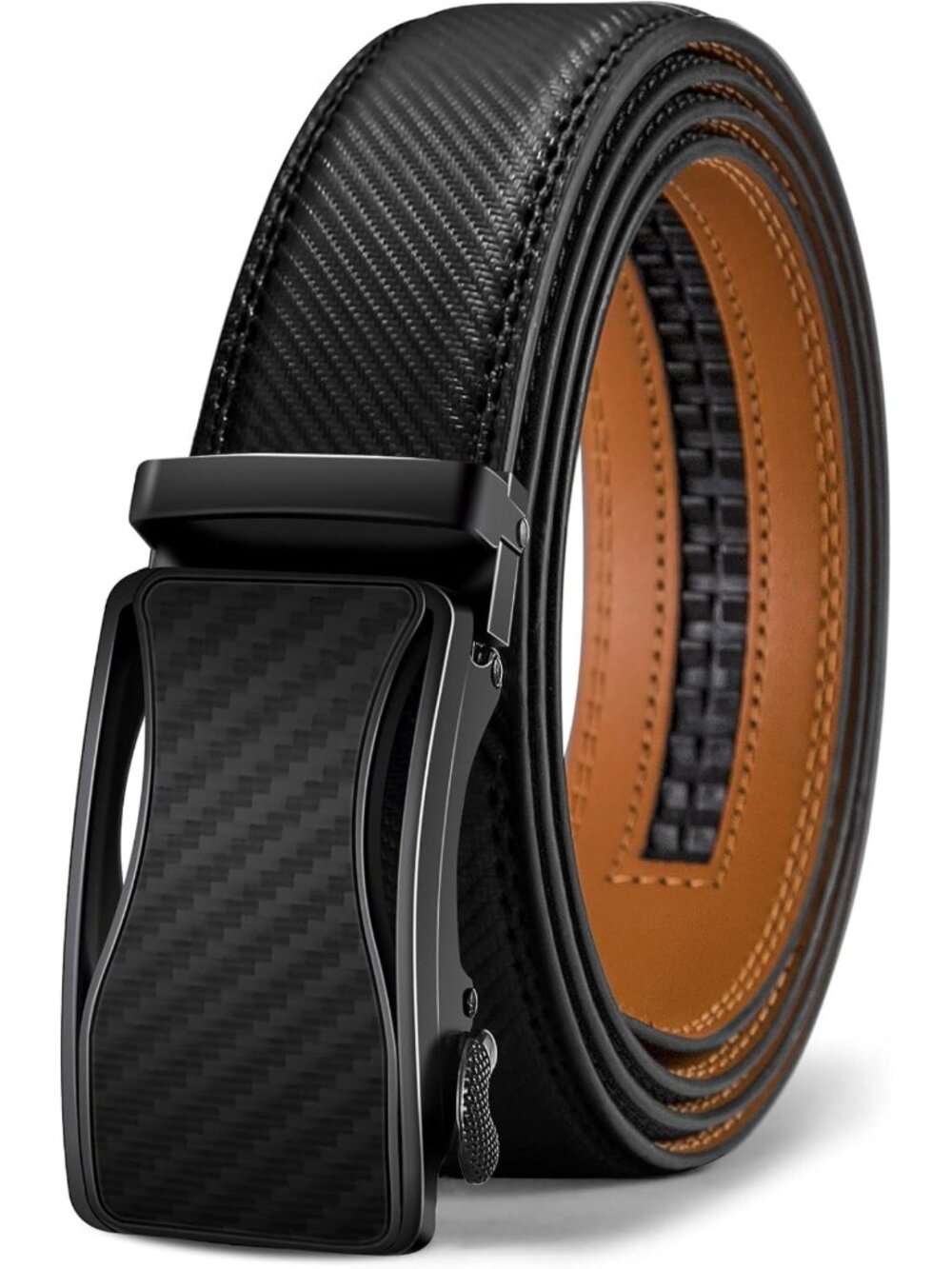 Men's Trimmable Ratchet Leather Belt - Adjustable, Stylish, Gift-Ready Accessory